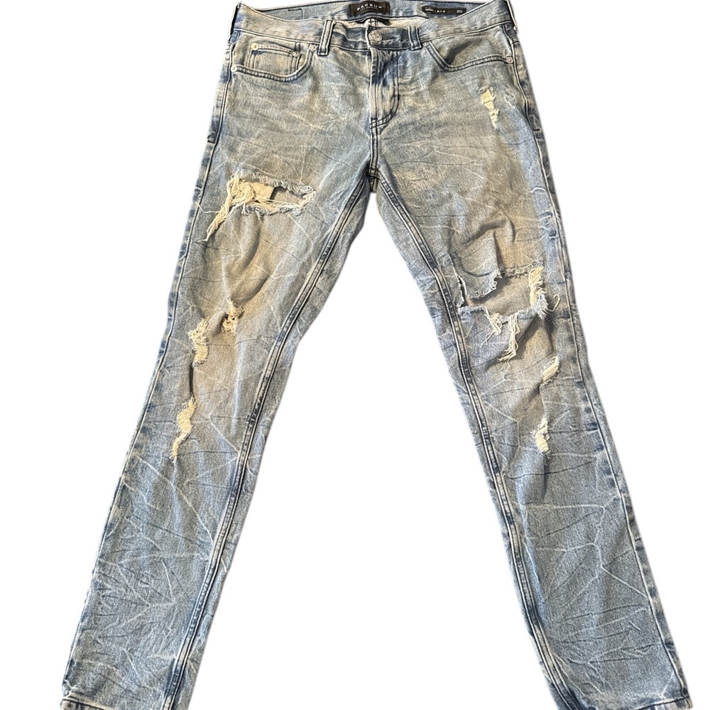 PacSun Blue Skinny Jeans Distressed Faded